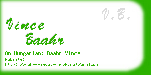 vince baahr business card